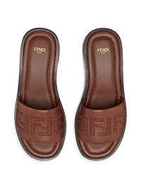 Sunshine 65MM FF Leather Platform Slide Sandals