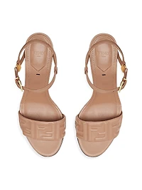 Delfina 65MM FF Debossed Leather Sandals
