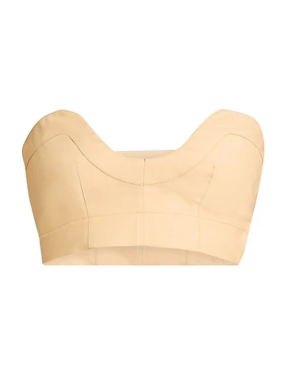 Wool-Blend Voile Bustier Top