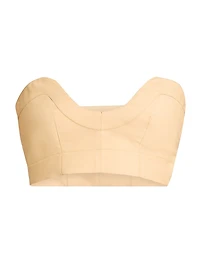 Wool-Blend Voile Bustier Top