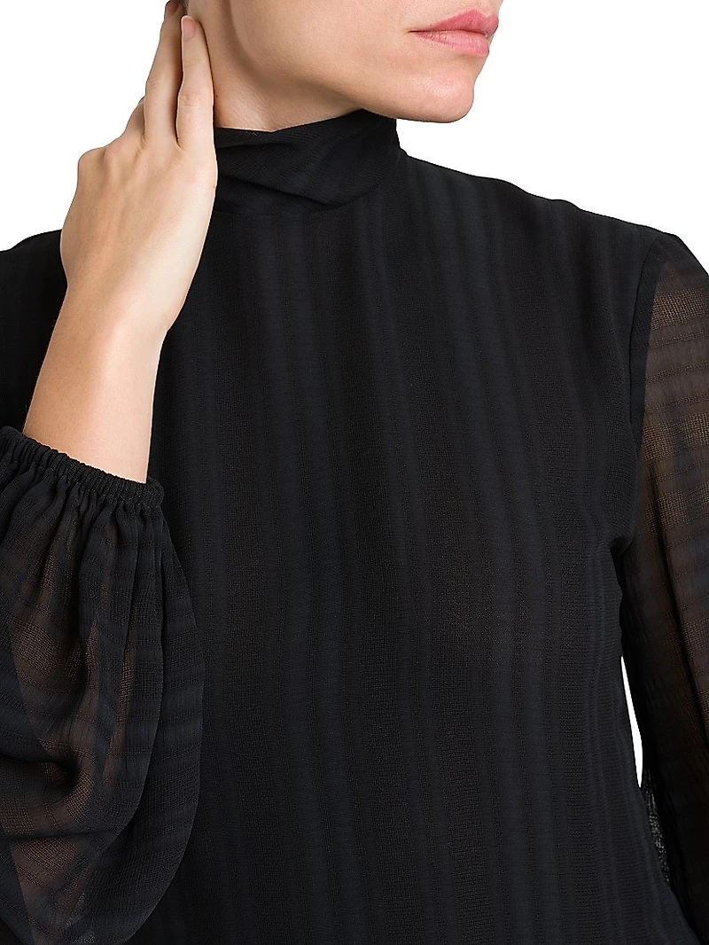 Ruffled Silk Tie-Back Maxi Dress