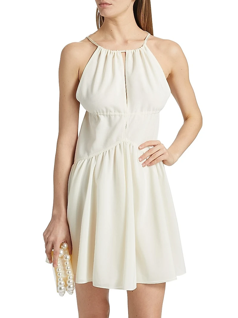 Poplin Halter Tie Minidress
