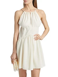 Poplin Halter Tie Minidress