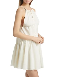 Poplin Halter Tie Minidress