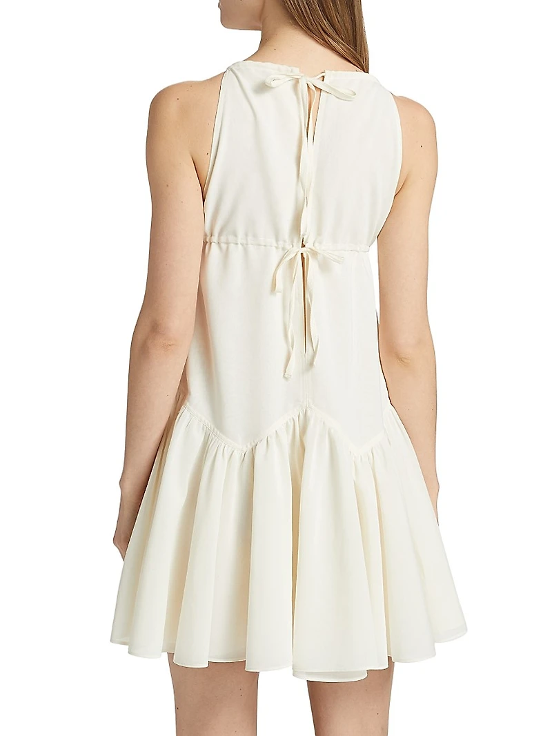 Poplin Halter Tie Minidress