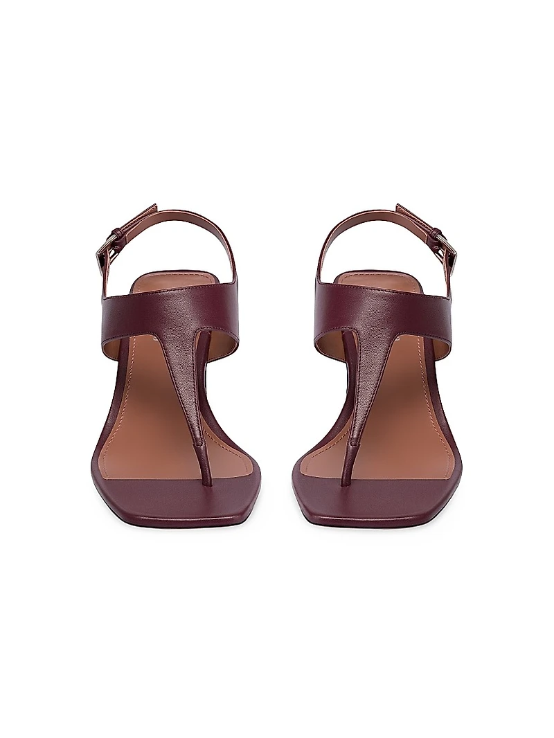 Portofino 55MM Leather T-Strap Sandals