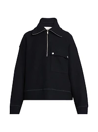 Wool-Blend Half-Zip Sweatshirt