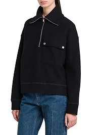 Wool-Blend Half-Zip Sweatshirt