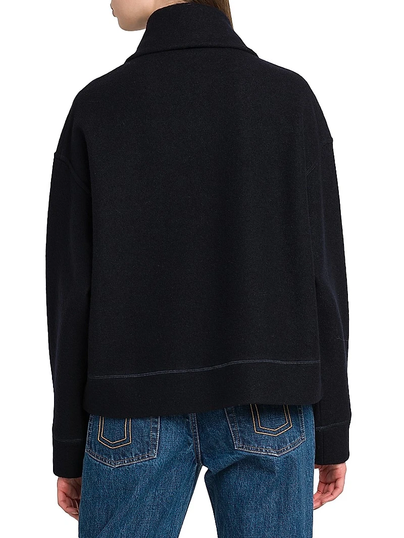 Wool-Blend Half-Zip Sweatshirt