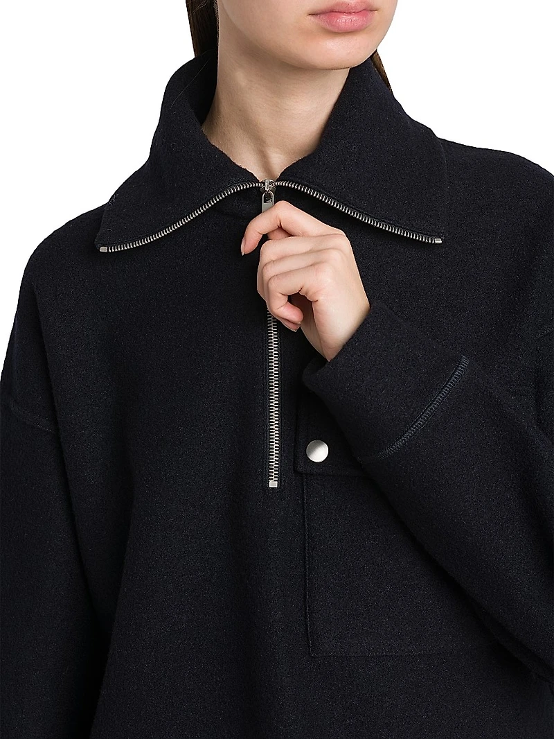 Wool-Blend Half-Zip Sweatshirt