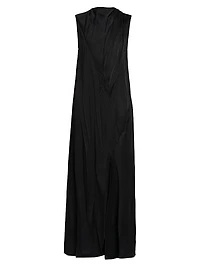Crinkle Satin Sleeveless Maxi Dress