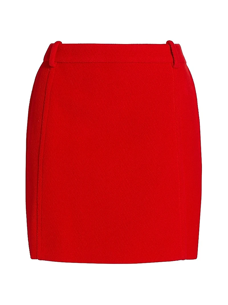 Yorkshire Chevron Wool Miniskirt