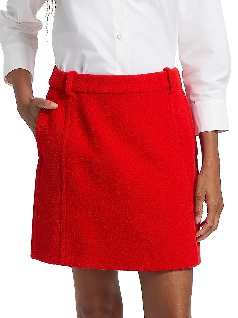 Yorkshire Chevron Wool Miniskirt