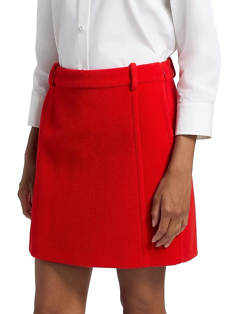 Yorkshire Chevron Wool Miniskirt