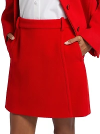 Yorkshire Chevron Wool Miniskirt