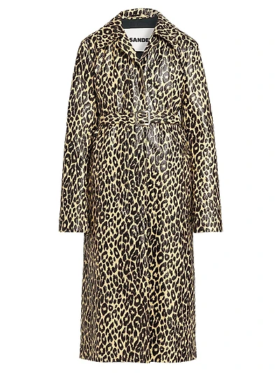 Leopard Coated Linen Trench Coat