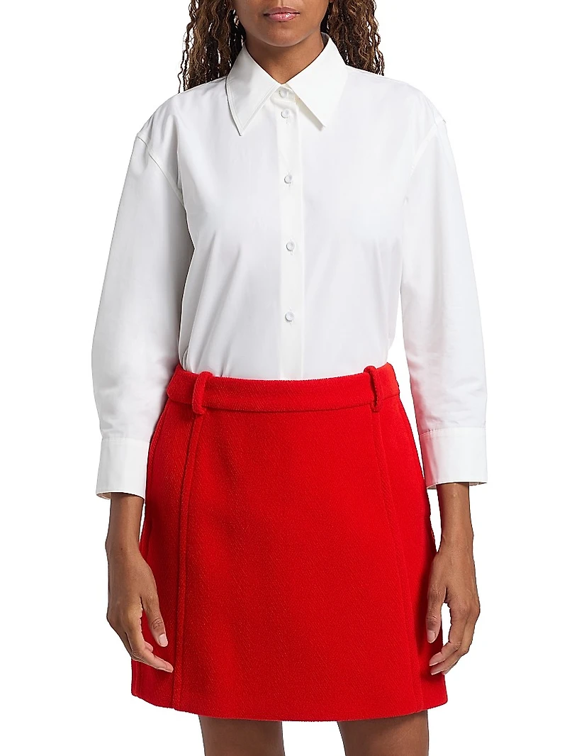 Cotton Poplin Cropped Shirt