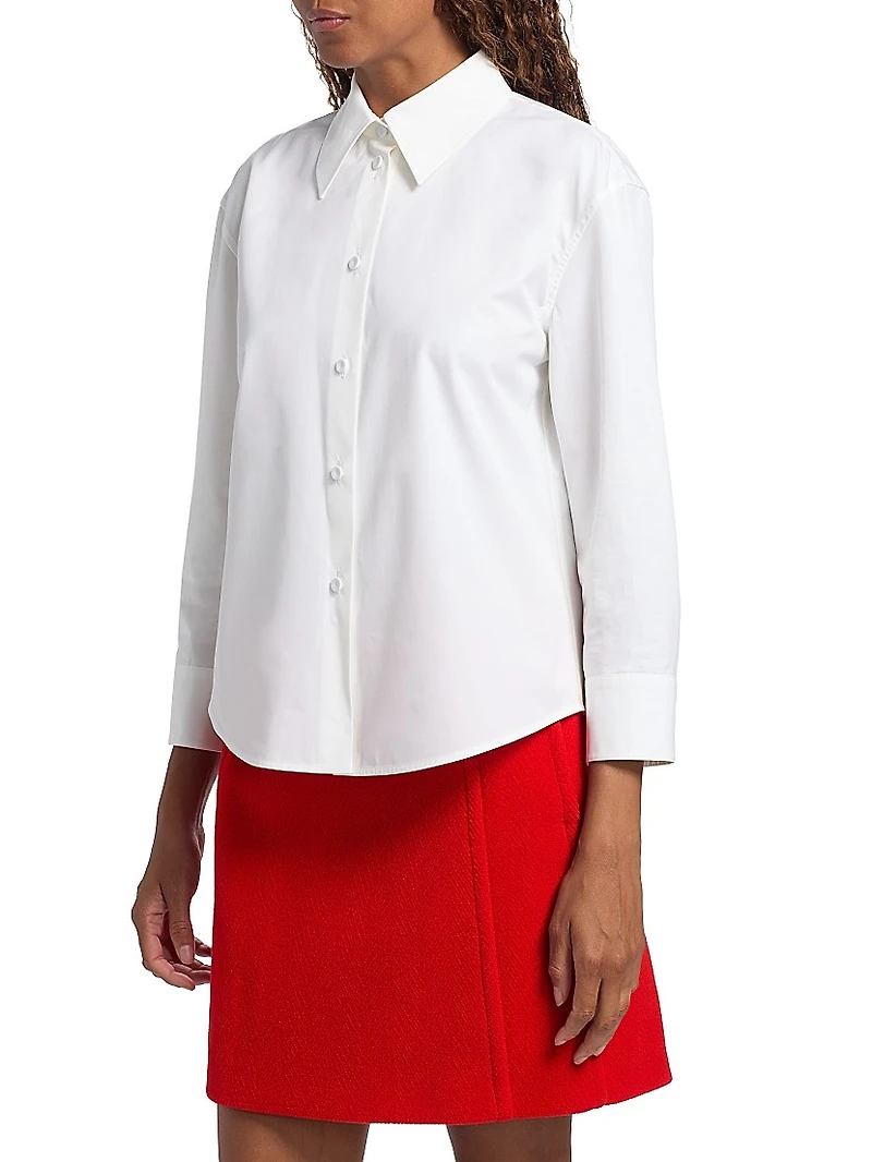 Cotton Poplin Cropped Shirt