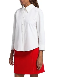 Cotton Poplin Cropped Shirt