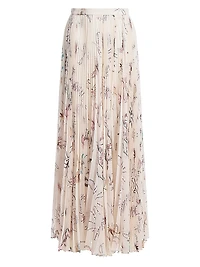 Sif Printed Pleated Maxi Skirt