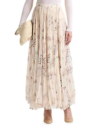 Sif Printed Pleated Maxi Skirt
