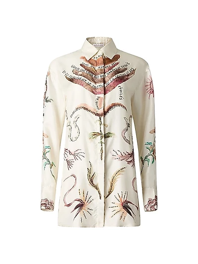 Chika Printed Silk Button-Front Shirt