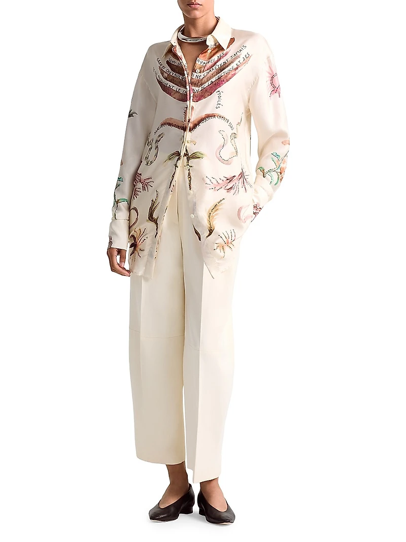 Chika Printed Silk Button-Front Shirt