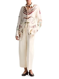 Chika Printed Silk Button-Front Shirt