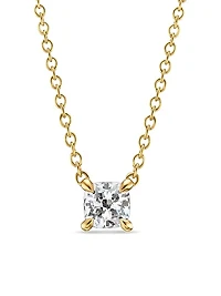 Micro Chatelaine Pendant Necklace in 18K Yellow Gold with Diamond, 4.6MM