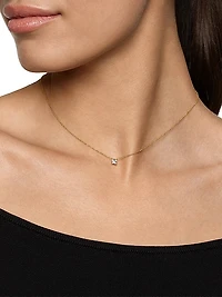 Micro Chatelaine Pendant Necklace in 18K Yellow Gold with Diamond, 4.6MM