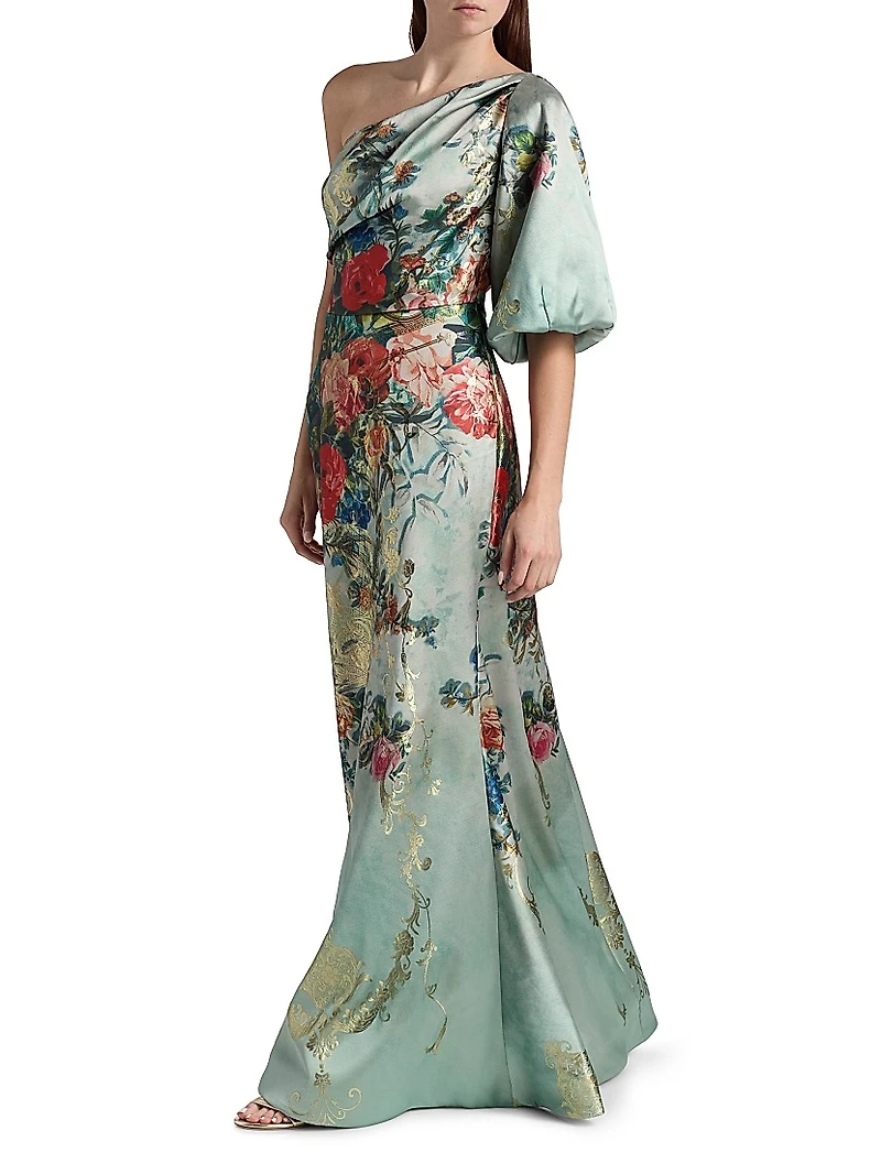 One-Shoulder Organza A-Line Gown