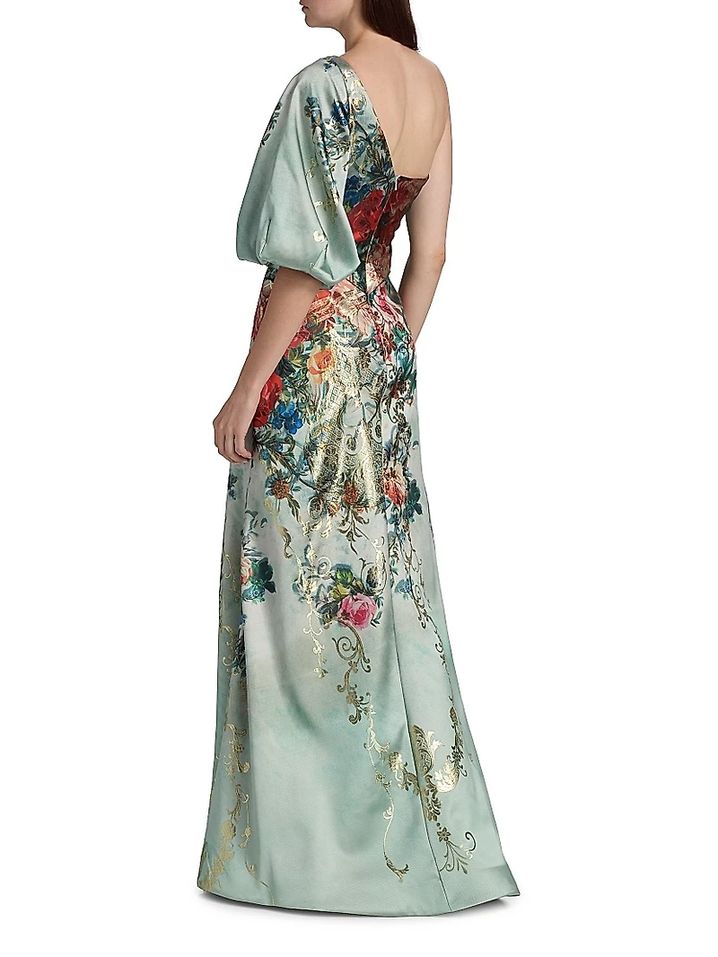 One-Shoulder Organza A-Line Gown