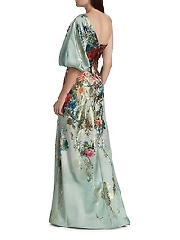 One-Shoulder Organza A-Line Gown