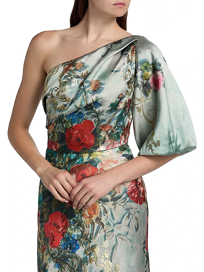 One-Shoulder Organza A-Line Gown