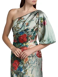 One-Shoulder Organza A-Line Gown