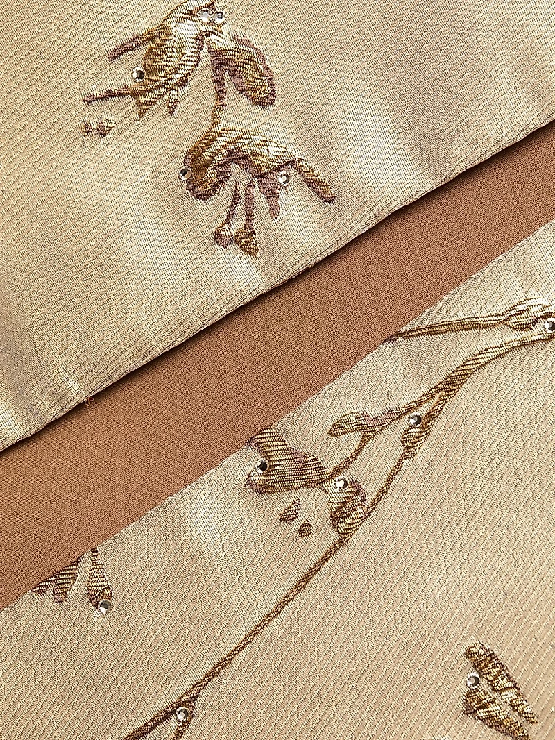 Brocade Sweetheart Neck Paneled Ball Gown