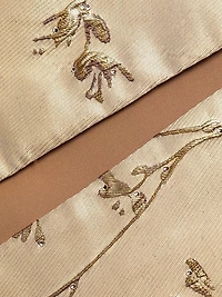 Brocade Sweetheart Neck Paneled Ball Gown