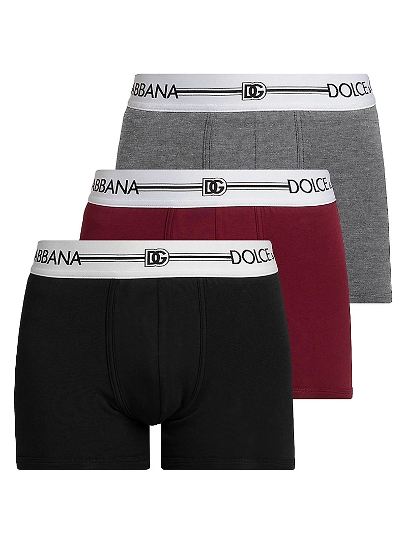 3-Pack Logo Cotton-Blend Boxer Briefs