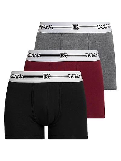 3-Pack Logo Cotton-Blend Boxer Briefs