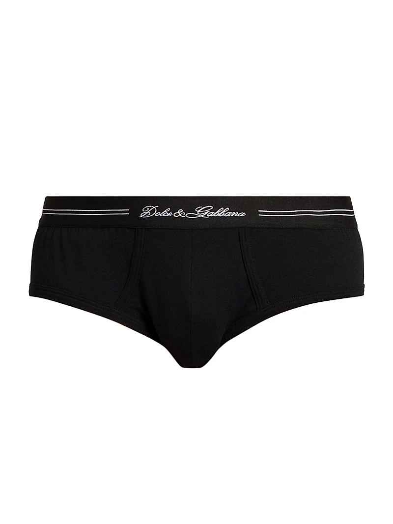 Brando Logo Cotton-Blend Briefs