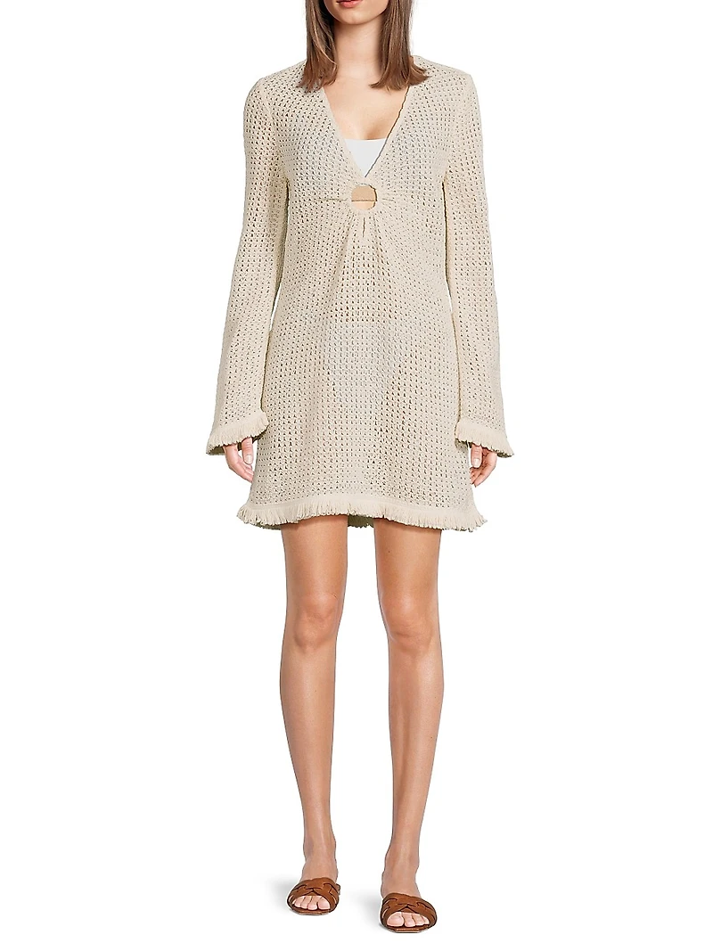 Cassie Cotton Crochet Minidress