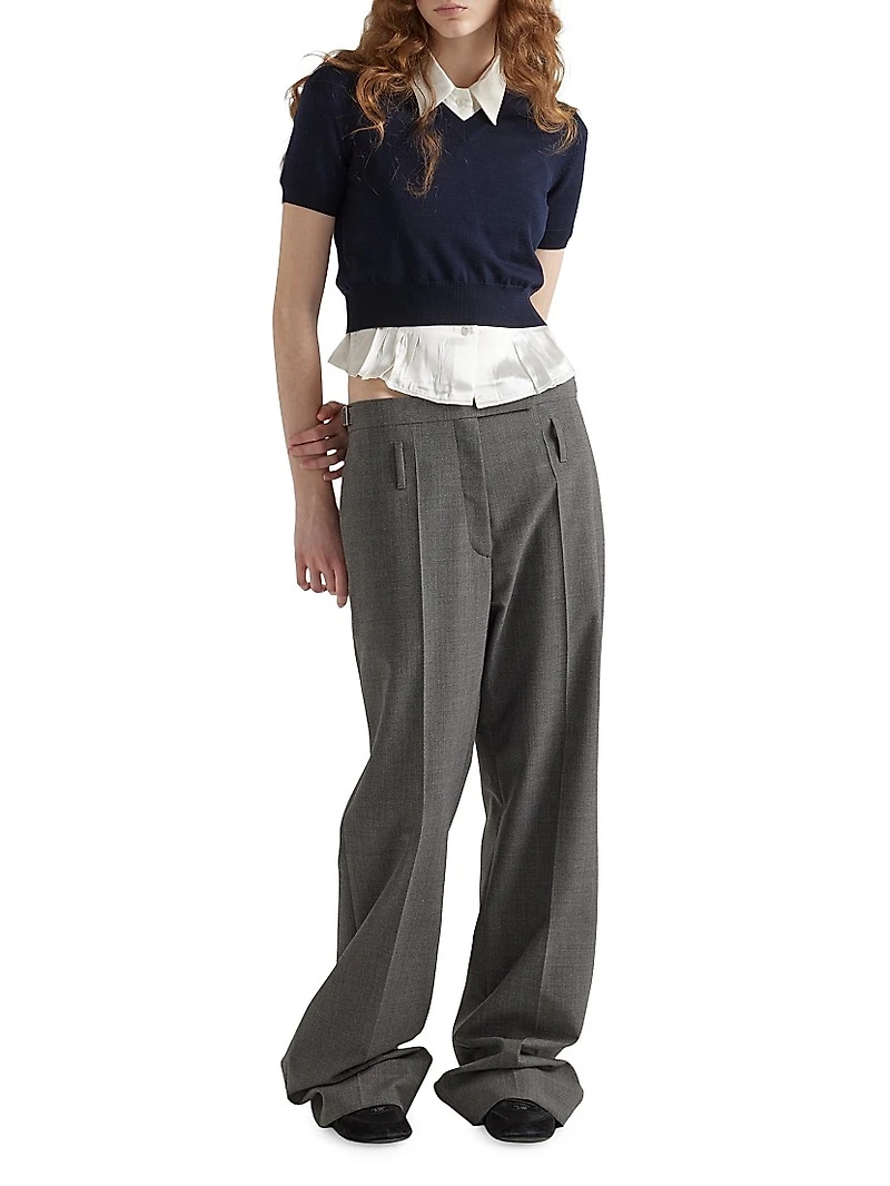 Technical Wool Pants with Belt