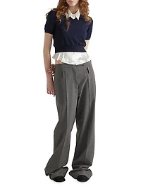 Technical Wool Pants with Belt