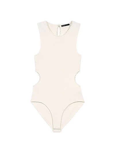 Backless Jewellery Neck Bodysuit