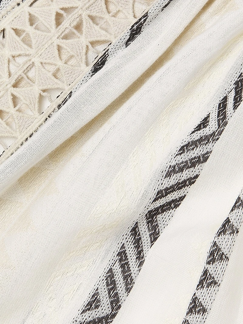 Barbra Striped Cotton Cover-Up Shorts