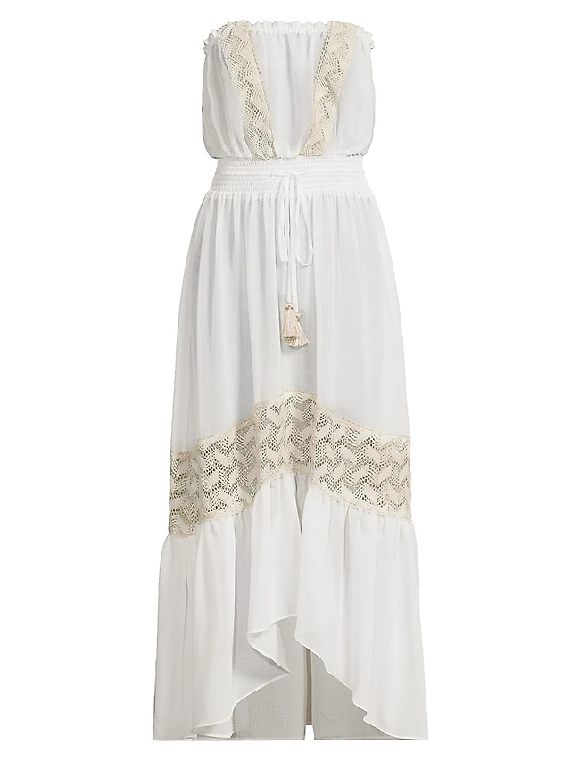 ML Monique Lhuillier Mila Chiffon Print Strapless Maxi Dress | The Summit