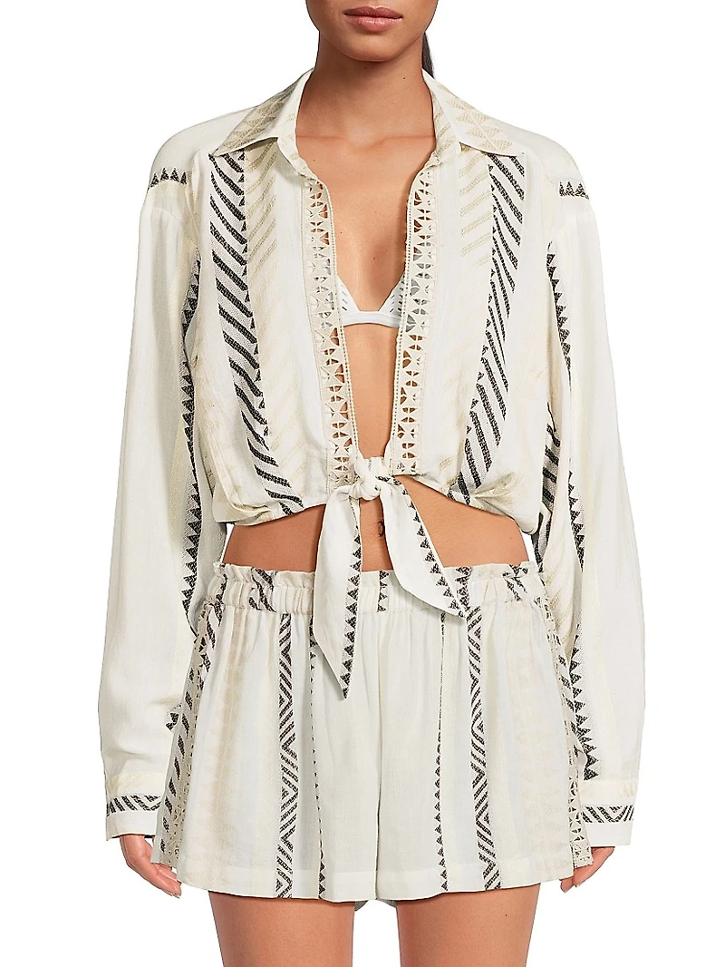 Kaylie Cotton Wrap Top