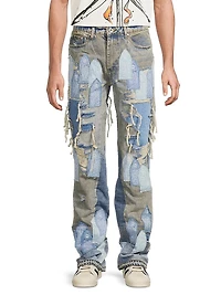 Repaired Patchwork Relaxed Jeans