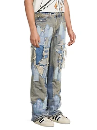 Repaired Patchwork Relaxed Jeans