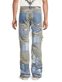 Repaired Patchwork Relaxed Jeans